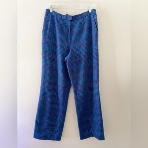 Vintage PENDLETON Womens Blue Tartan Plaid Virgin Wool Trouser Pants Size 6